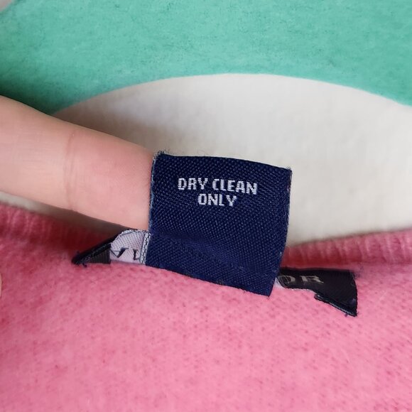 Ann Taylor Pink 100% Cashmere V-Neck Sweater sz M Flawed - Picture 7 of 9